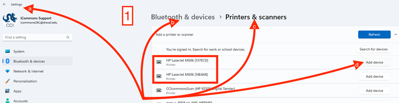 1 Add CCI Commons printers to Windows Preferred Method