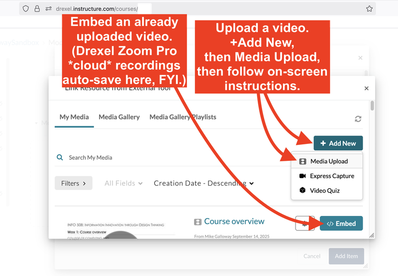 Canvas Embed Kaltura Video 3